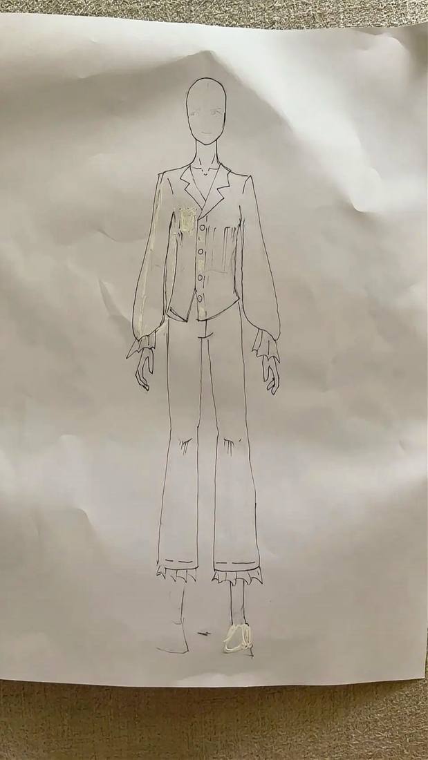 Dreamwave pajamas — pencil sketch