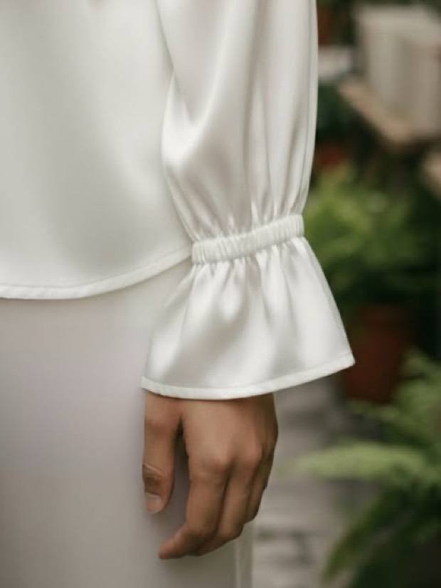 DreamWave sleepwear — satin ruffle cuff detail